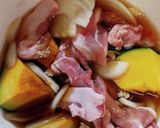 レンジで簡単ホクホク南瓜の肉じゃが風煮物作り方8写真