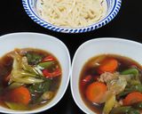 豚バラ肉と夏野菜たっぷりのつけ汁うどん作り方11写真