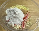 米粉で作る豆腐とカニカマのお焼き作り方3写真