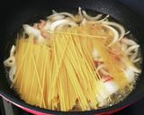 別茹で不要★豆乳クリーム梅パスタ★新玉葱作り方4写真