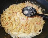 別茹で不要★豆乳クリーム梅パスタ★新玉葱作り方8写真