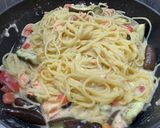 牛乳で茹でる☆鮭とトマトのカルボナーラ作り方11写真