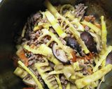 筍と椎茸の甘辛卵焼き…と彩り混ぜご飯作り方2写真