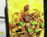 筍と椎茸の甘辛卵焼き…と彩り混ぜご飯作り方3写真