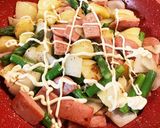 新じゃがとアスパラとスパムでガリバタマヨ作り方7写真