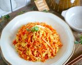 味付け１つ！卵と人参のごまドレ♪シリシリ作り方7写真