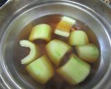 加賀太胡瓜と鯛の白子のあんかけ作り方3写真