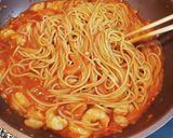 エビと青のりのトマトクリームパスタ作り方8写真