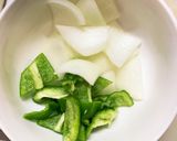 さっぱりきな粉生姜味豚こま大根青椒肉絲風作り方5写真