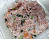 【弁当】野菜入り肉団子とごま油野菜炒め作り方5写真
