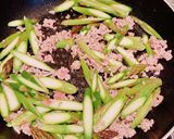 アスパラひき肉丼作り方3写真