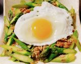 アスパラひき肉丼作り方5写真