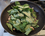 モロヘイヤと豚肉とタマゴの和風炒め作り方6写真