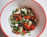 パクチーと蒸し鶏とナスのエスニック和え物作り方5写真