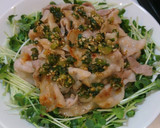 簡単！激ウマ！豚バラ肉のネギごまだれがけ作り方6写真