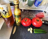 白だし風味のさっぱり梅トマト冷製パスタ作り方1写真