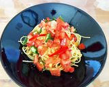 白だし風味のさっぱり梅トマト冷製パスタ作り方9写真