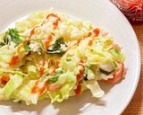 パクチーキャベツカニカマのチーズオムレツ作り方6写真