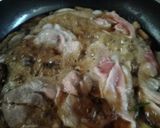 豚肉.キノコ.卵の卵とじ！厨房ばあばぁ！作り方1写真