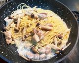 簡単チキンの豆乳レモンパスタ作り方7写真
