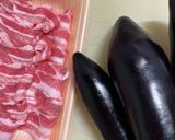 レンジで7分　ナスの豚バラくるくる巻き作り方1写真