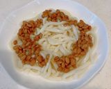 納豆、山形のだし入り、冷やし釜玉風うどん作り方4写真