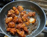鳥の黒酢あんレタスと揚げ新玉ねぎ作り方4写真