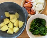 ほうれん草入りジャーマンポテト作り方1写真