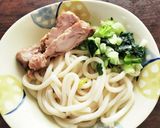 チキンと青菜の温玉ぶっかけうどん作り方2写真