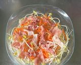 レンチンで簡単！豚と豆もやしのナムル作り方1写真
