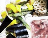 豚駒、夏野菜、味噌和え!厨房ばあばぁ!作り方1写真