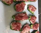 豚こまとチーズで♡ピーマンの肉詰め♫作り方5写真