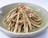 レンジで簡単♪蒸しナスの金ごま和え作り方6写真