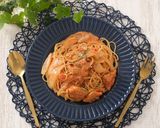 トマト味のチキンとトマトクリームのパスタ作り方5写真
