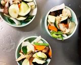 肉無豆腐コク旨ステーキソース味野菜炒め作り方12写真