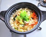 豚肉と豆富の具材たっぷりおかずスープ鍋作り方17写真