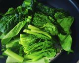 チンゲン菜と小松菜ソースのパスタ作り方1写真