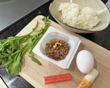 春菊の納豆のピリ辛チャーハン作り方1写真