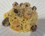 シーフード明太クリームパスタ作り方5写真