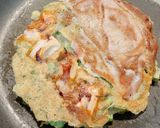 すりおろしレンコン入りお好み焼き作り方11写真