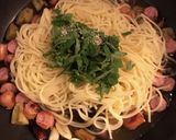茄子とソーセージのパスタ作り方13写真