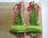 大葉油麦菜の豚バラ肉巻き作り方10写真