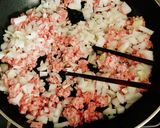 カレー香る、ピーマン、玉ねぎの豚肉そぼろ作り方2写真