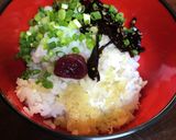 天かす・梅・昆布・ネギ♡おにぎり作り方1写真