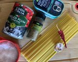簡単!ワンパンでサバトマトパスタ作り方1写真