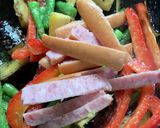 マカロニと野菜のガーリックオイル炒め作り方8写真