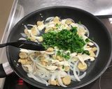 【学校給食】明日葉のジェノベーゼ風パスタ作り方10写真