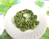 【学校給食】明日葉のジェノベーゼ風パスタ作り方14写真