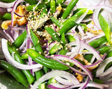 いんげんと紫玉ねぎのゴマだれ和えin鶏皮作り方5写真