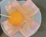 レンジで簡単1分！ベーコンエッグ丼作り方2写真